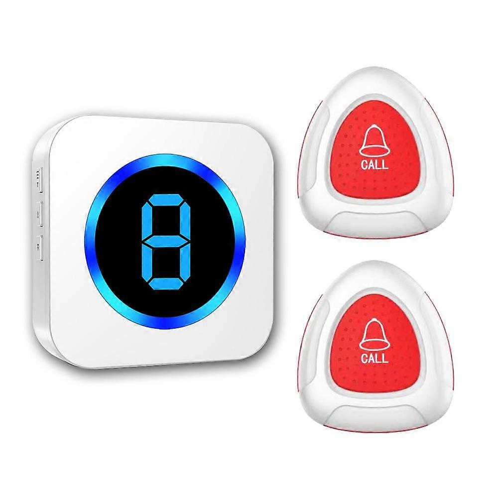 Wireless Caregiver Pager Call Button Nurse Call System 900Ft With LED Number Display For Elderly