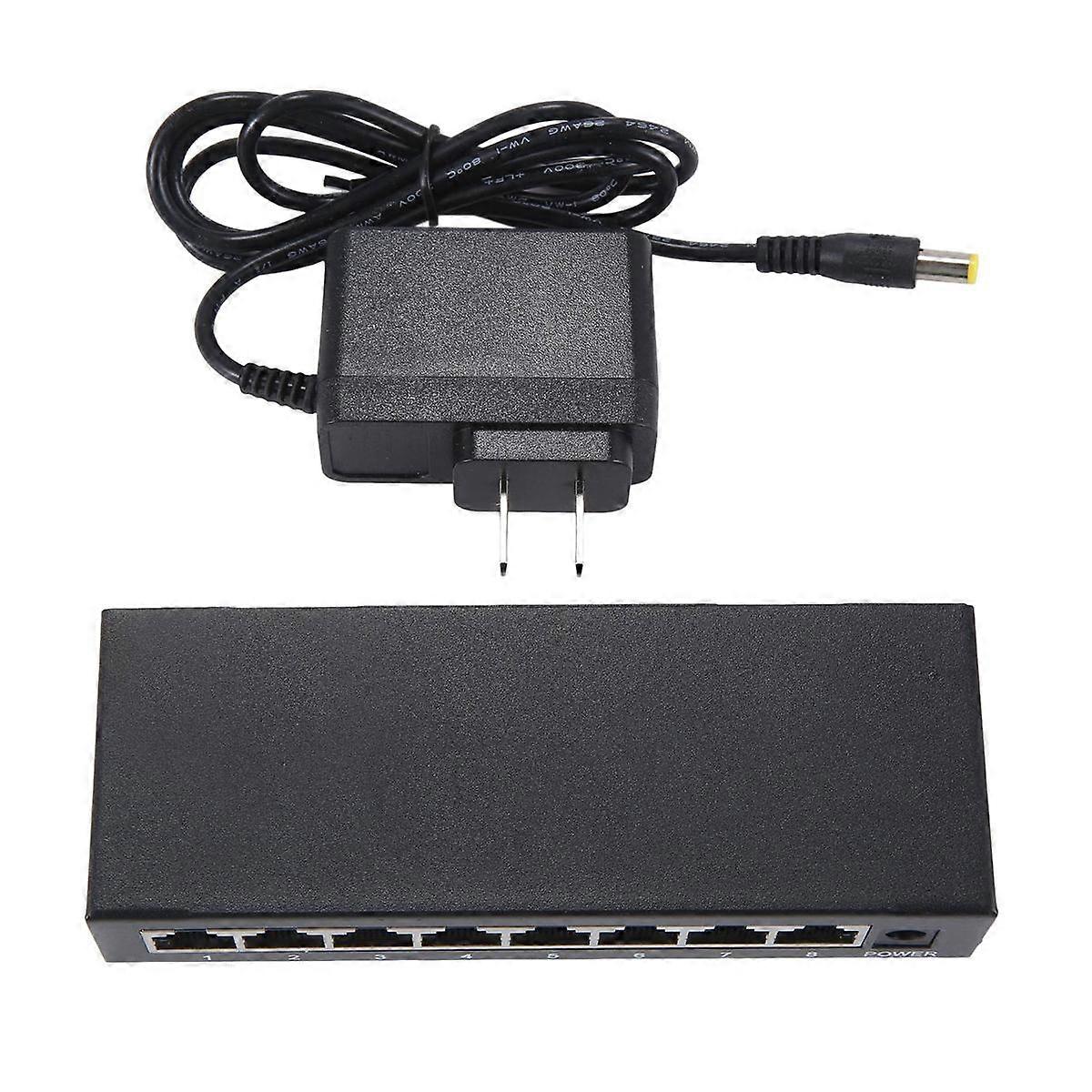 8 Port Gigabit Ethernet Switch None POE Network Switch Plug & Play Desktop Mount Improve Network Pe