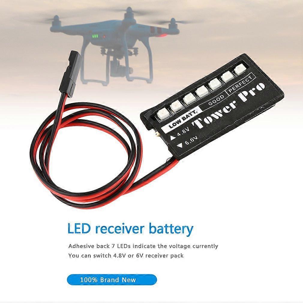 RC Model 7 LED Receiver Battery Voltage Indicator Monitor Car 4.8/6v KG Battery capacity indicator TOWER-PRO