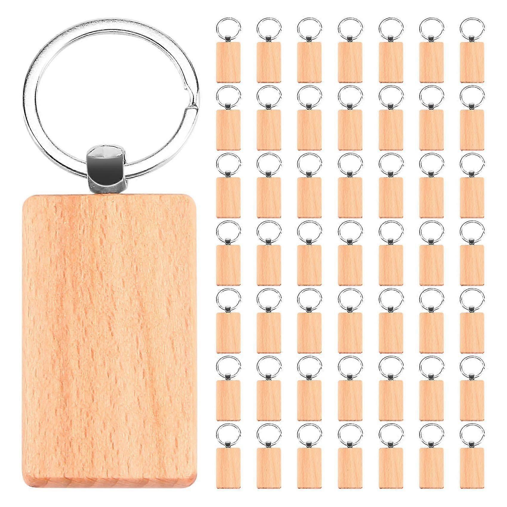 50 Wooden Rectangular Engraving Key Id Can Be Diy