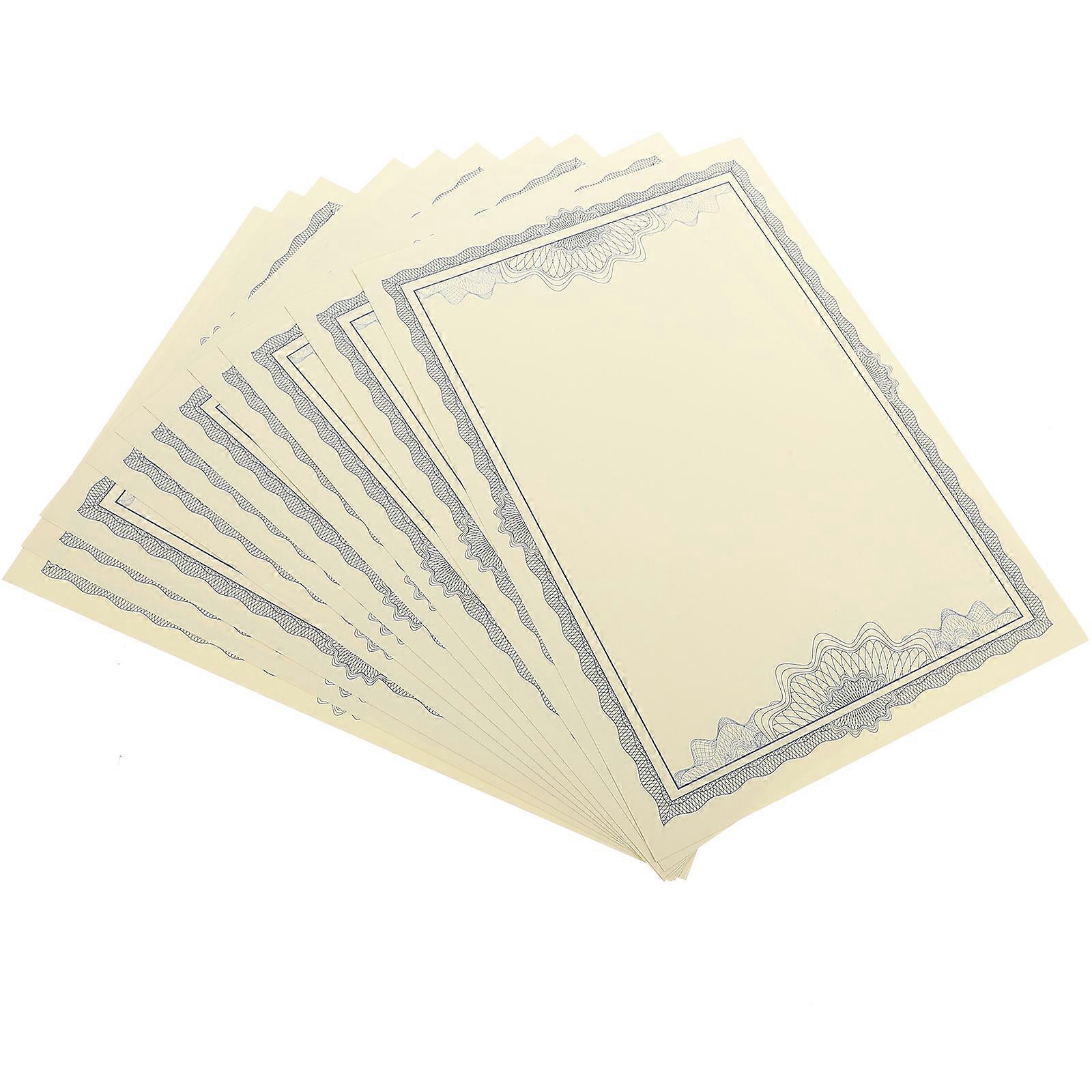 10 Sheets of School Certificate Paper Graduate Certificate Paper Blank Honor Paper Printable Blank Paper