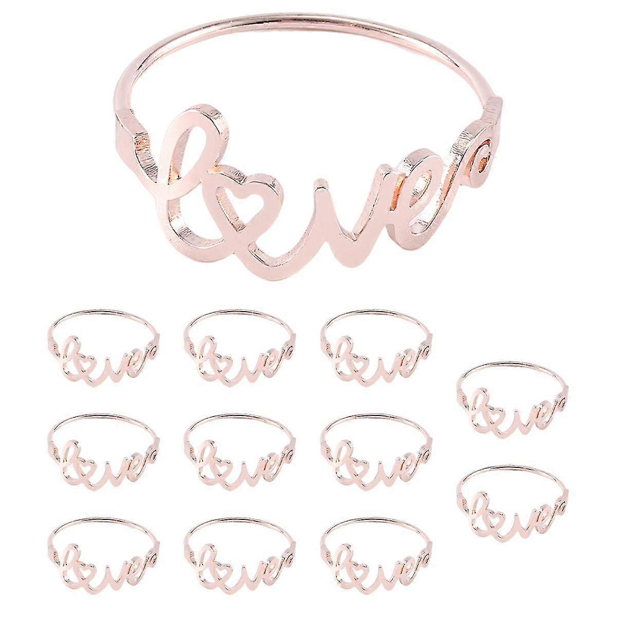 La Saint-Valentin Ronds De Serviette Porte Pour Mariage, Amour Serviettes De Table Porte Printemps Serviette Boucles Pour Table XYT