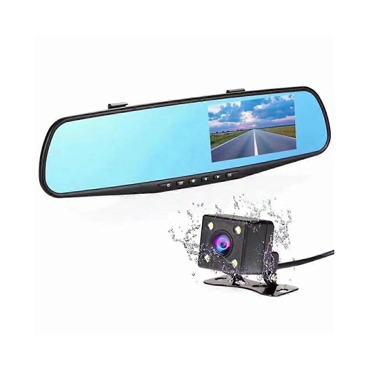 4.3Inch Car Dash Cam Driving Recorder HD 1080P Mirror Dvr Dash Cam Dual Lens Video Recorder Car DVR