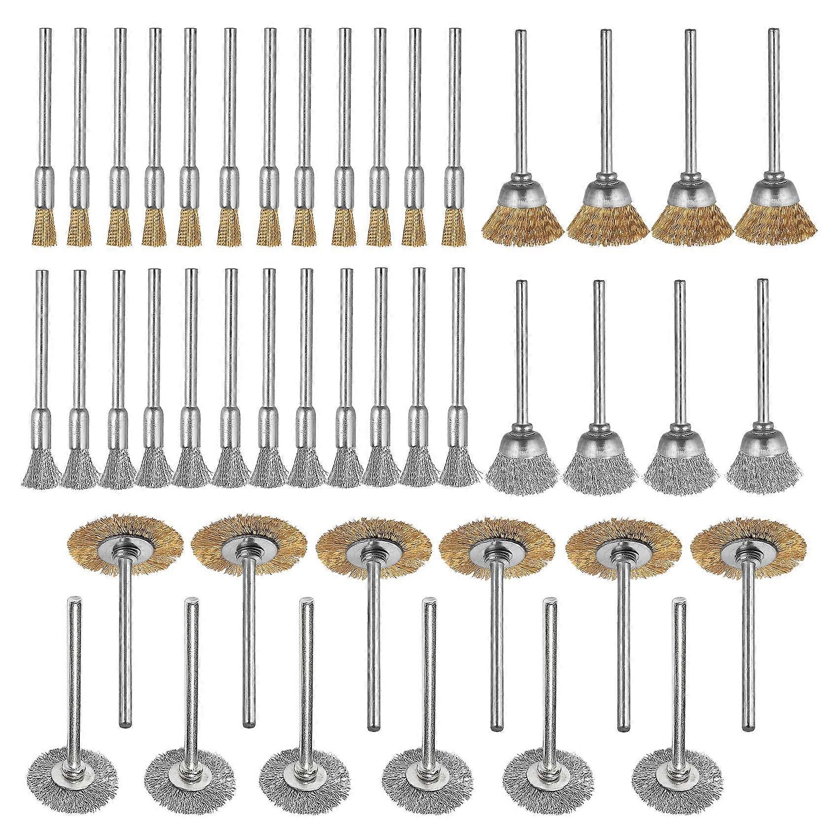 44 részes mini drótkefe csésze acél drótkefe készlet 1/8 hüvelyk (3 mm) a polírozáshoz