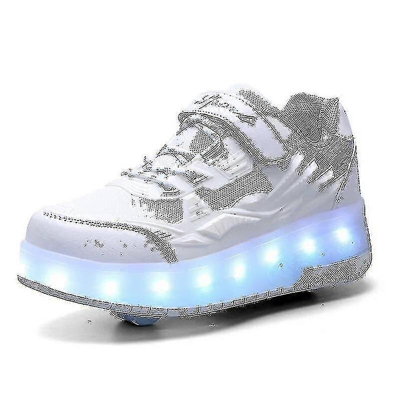 Kinder Turnschuhe Doppelräder Led Light Schuhe Q7-yky