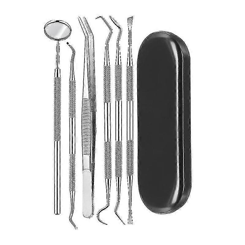 6pcs/box Dental Mirror Sickle Tartar Scaler Tooth Cleaning Tools