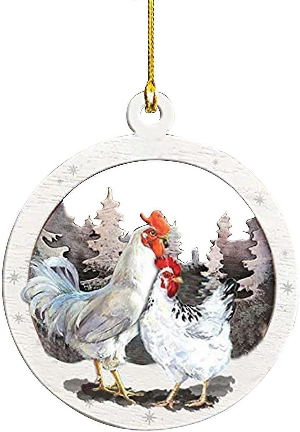 Drăguț de pui rotund de Crăciun Ornament acrilic