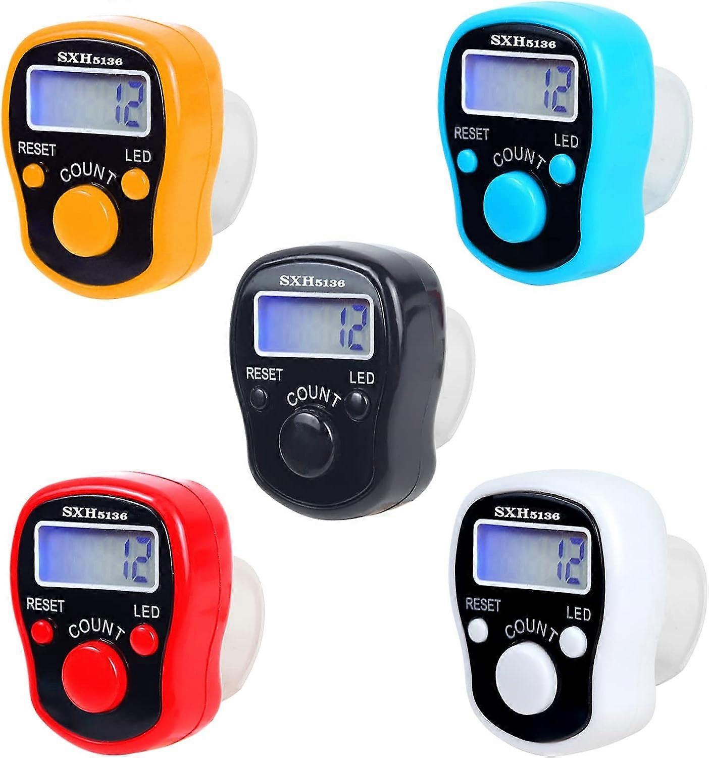 Vingertellers - 5 Vinger LED Digitale Vingerteller Elektronische Digitale Hand Tally Mini Handmatige Teller met LCD-Display Vingerteller