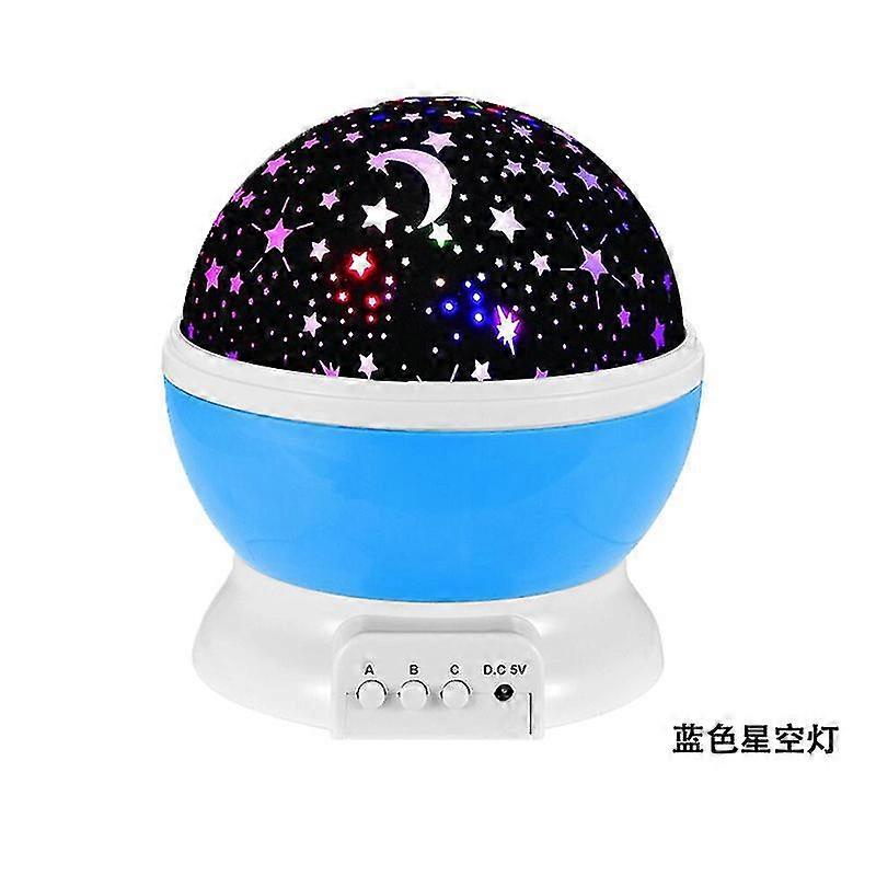 Children's Night Light, Projector Lamp 360 Romantic Rotation,(4 LED 8 Lighting Modes 2 Charging Modes) Blue