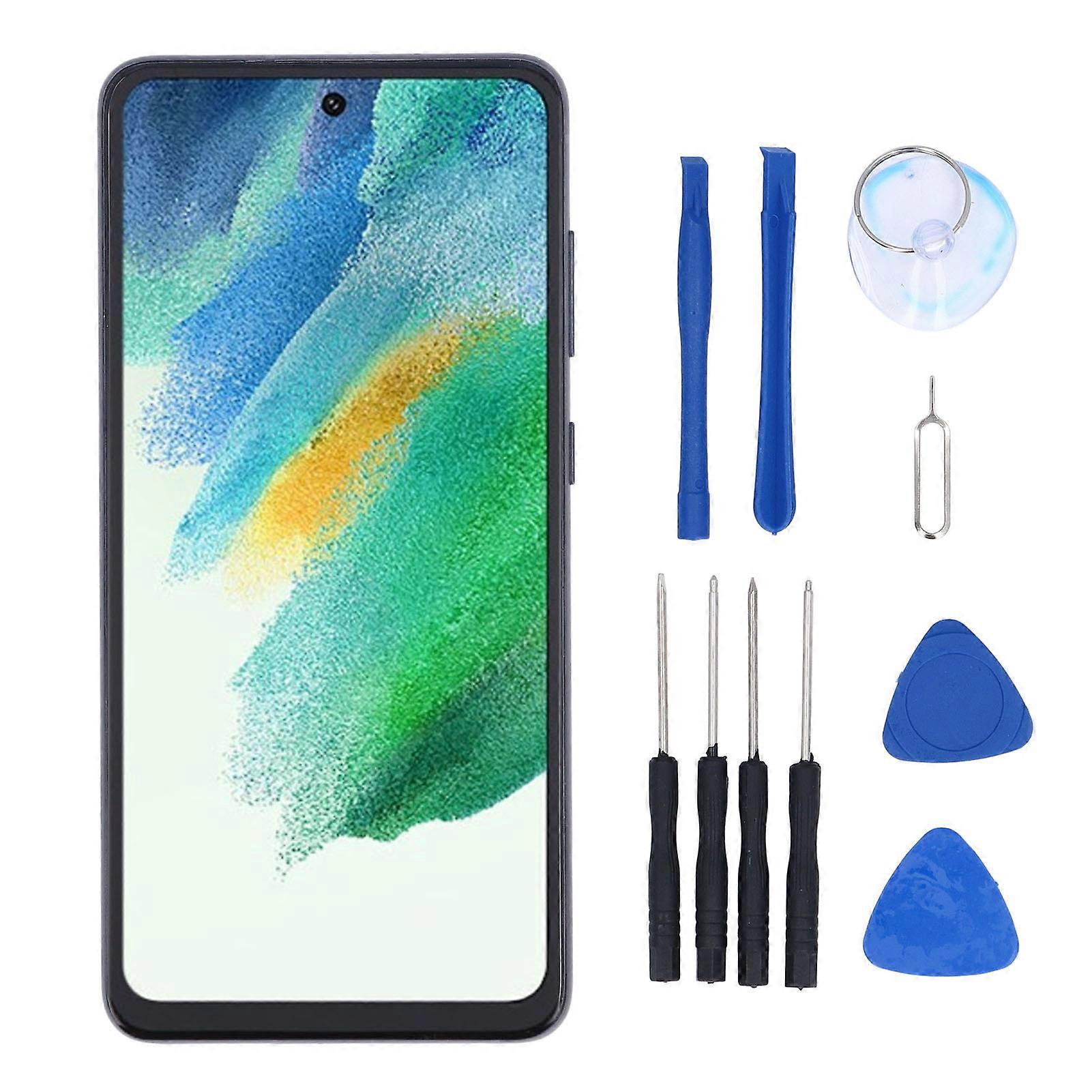 Phone Touch Screen Replacement for Galaxy S21 FE 5G SM G990B TFT Display Touchscreen Digitizer Assembly with Frame and Repair Tools