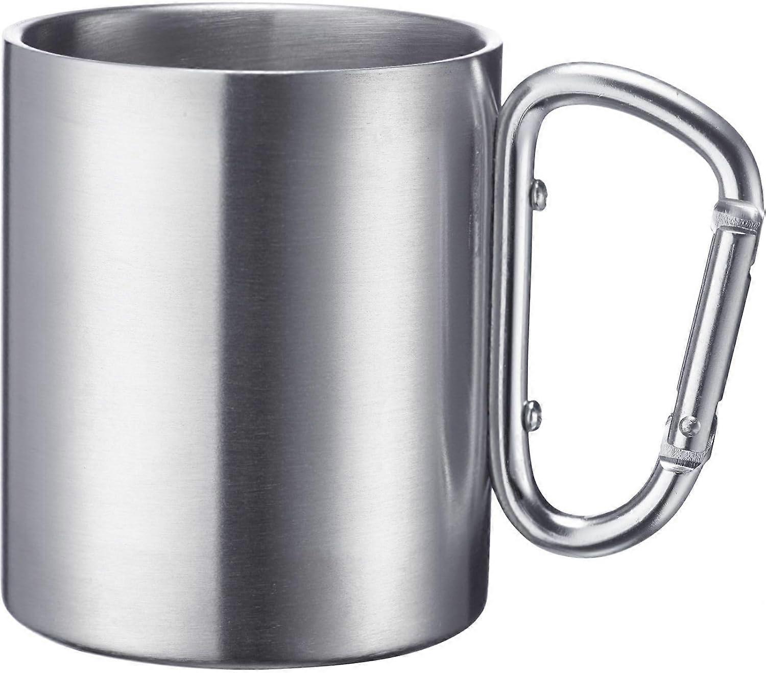 Stainless steel cup with snap hook  practical outdoor camping cup