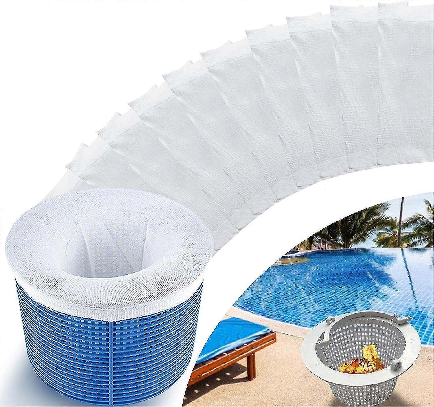 10er-Pack Indoor- und Overground-Pool-Skimmer-Socken, feines Netz, Laubpollenfänger, Vorfilter, Schaumsocken, Poolkorb-Filterschutz