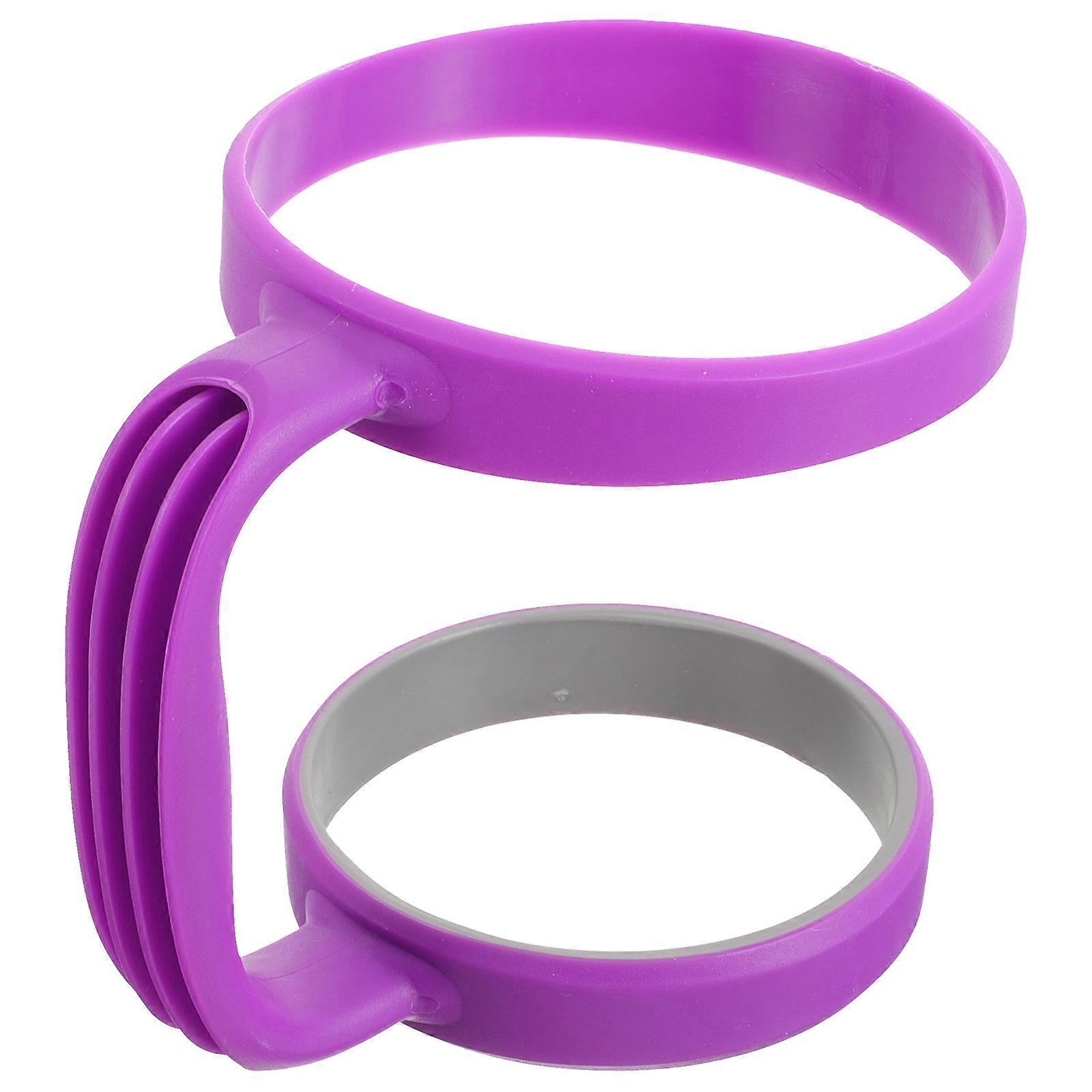 30 oz Tumbler Handle Stainless Steel Beer Mug Handle Upgrade Anti-Slip Adjustable Travel Mug Handle (Purple)