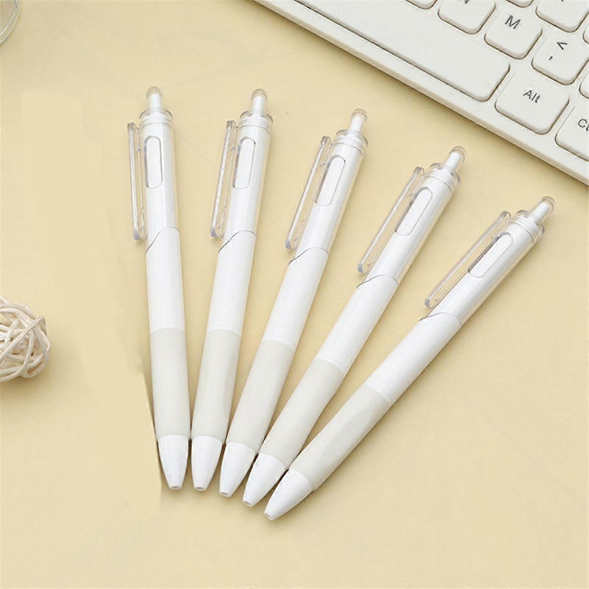 Feinspitz-Gelstifte, 0,5 mm, glatte Schreibstifte, perfekt für Journaling, Notizen-Geschenkset (5er-Pack) weiß