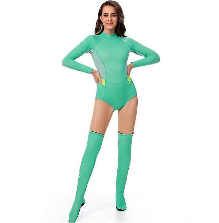 Women's One-piece Long Sleeve Short Wetsuit With Long Socks