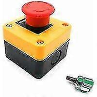 Interruptor de parada de emergência do sinal vermelho pressione botão à prova de intemperidade Interruptor de botão 220v com caixa e mini chave de fenda
