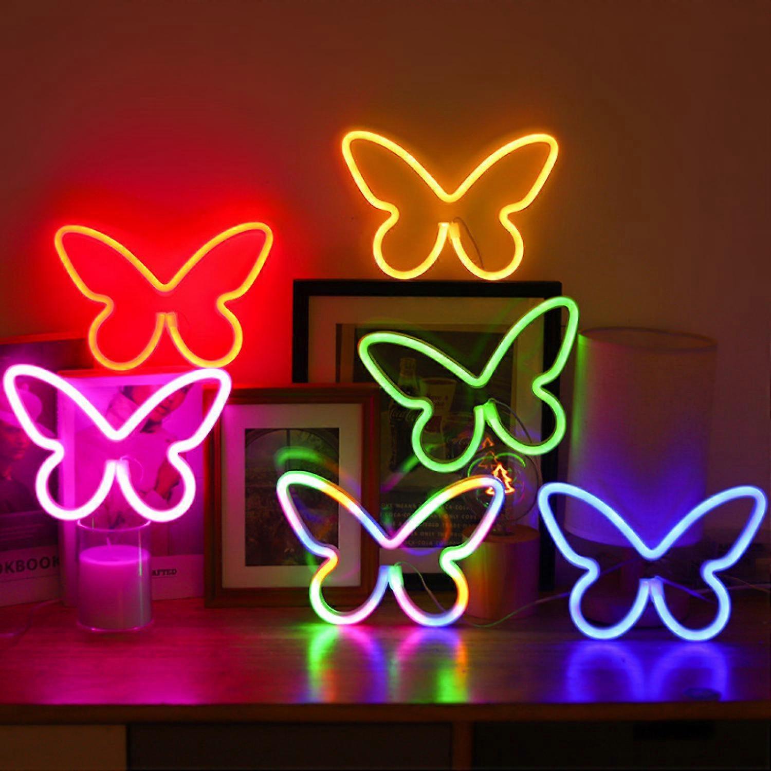 LED Neon Butterfly Shape Lamp Night Light Decorative Lamp | Colorful and Stylish Nightlight for Home Dcor -GSLA