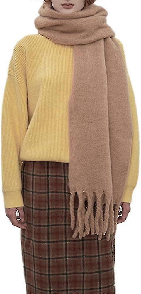 Large Chunky Scarf Colorful Cashmere Feel Oversized Scarves Blanket Soft Big Wool Shawl Thick Winter Warm Women