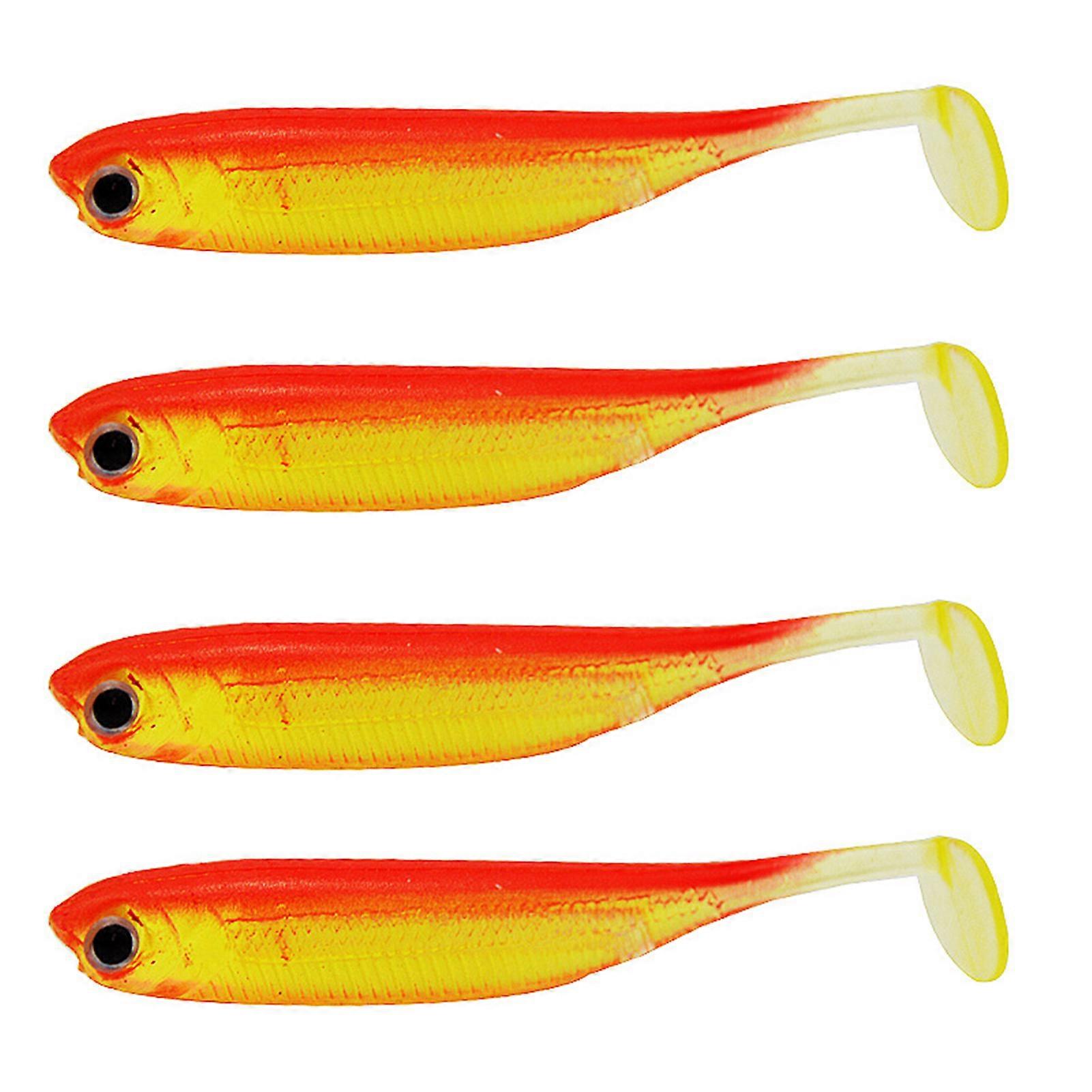 QingHai 4Pcs Leurres De Pêche Simulé Réaliste Yeux De Poisson Fait À La Main Anti-Pause Pêche À La Pêche En PVC T Queue Creux Appâts De Pêche Accessoires De Pêche
