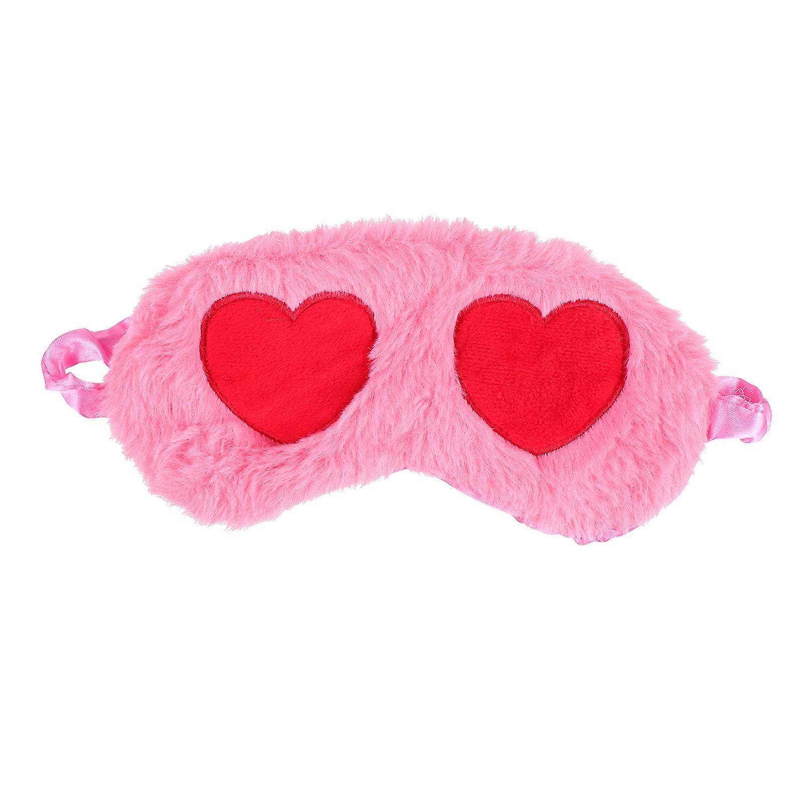 Heart Eye Cover Portable Sleep Eye Mask Plush Eye Shade Sleeping Eye Patch