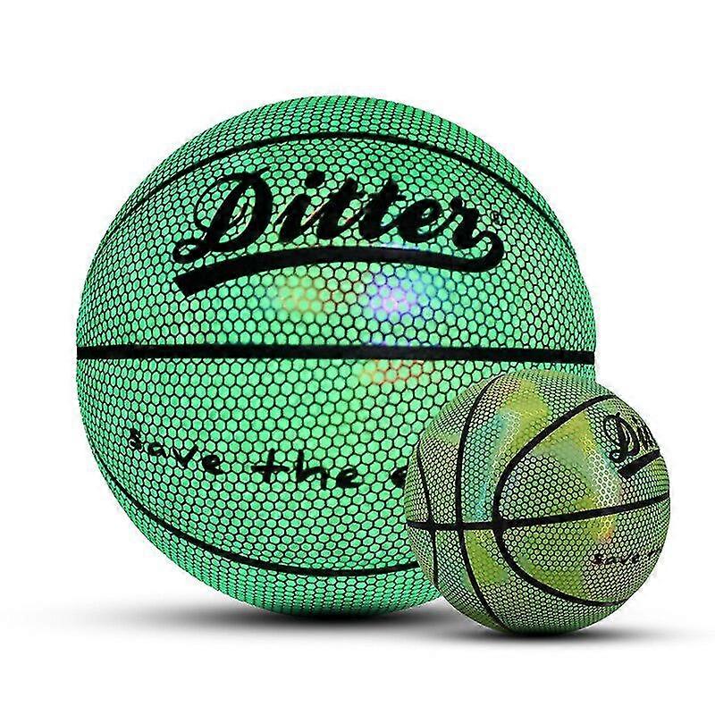 Holographic Reflective Glowing Basketball n ° 7 Bal intérieur extérieur Lumière de nuit lumineuse Cadeaux