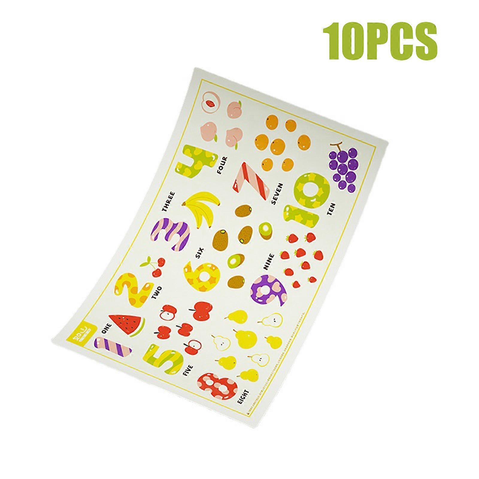 Sets de table jetables pour bébés 45 * 30cm 10pcs Film composite Étanche à l’huile Multicolore Imperméable à l’eau Tampons de table