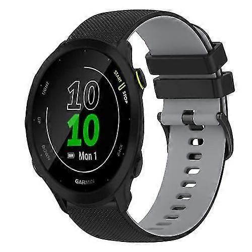 For Garmin Forerunner 55 20mm Checkered Two-color Silicone Watch Band XMDQ
