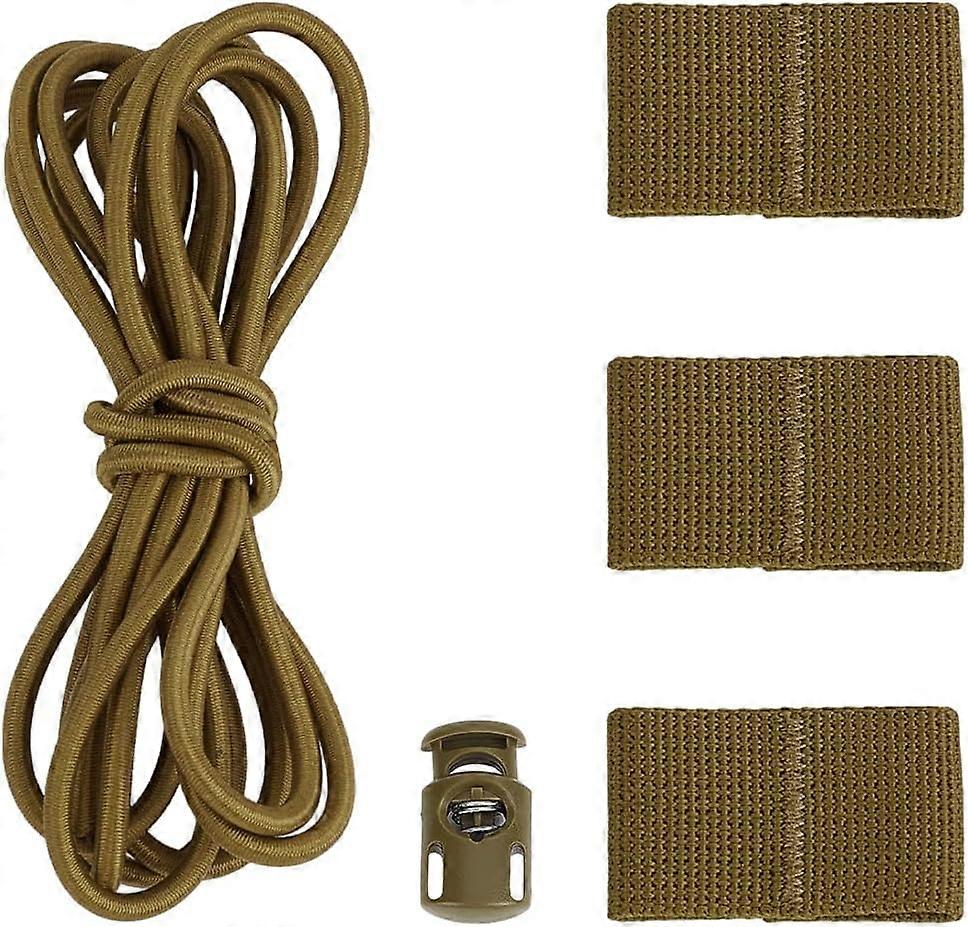 1 Set Tactical Flag Bungee Elastic Fastener Strap Shock Cord Retention Nylon with Plastic Outdoor Strap Olive Retention Molle Webbing Loop Cord Lock S