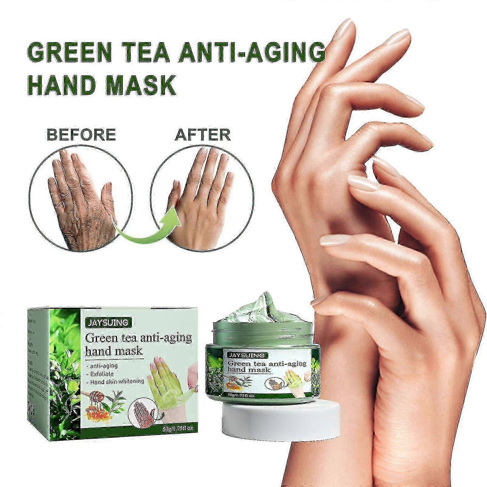 Jaysuing Grüntee Anti-Aging-Handmaske-