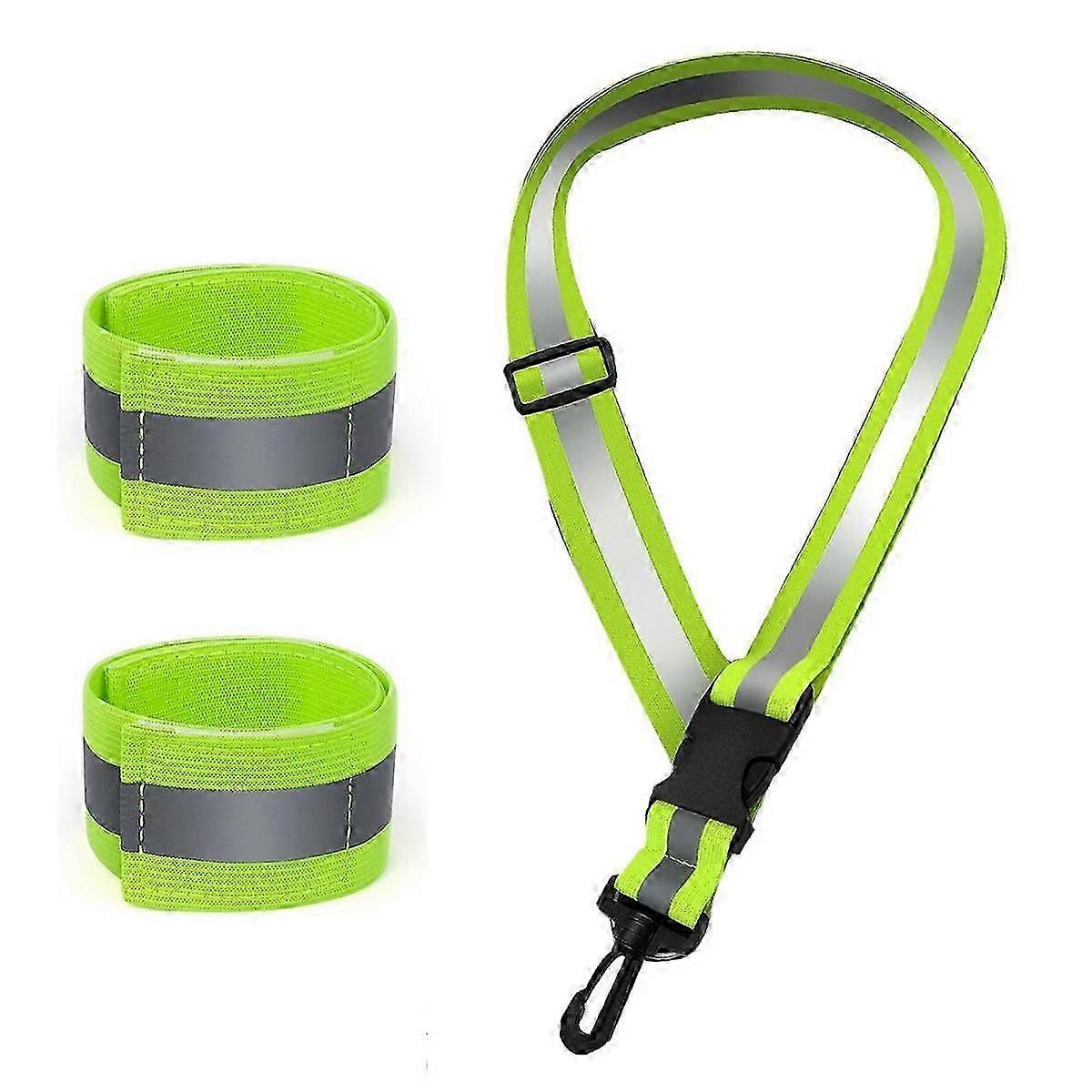 Reflective Sashsuitablesuitable for   Walking At Night, High Visibility Reflective Running Gear Night, with 2 Pcs Reflective Armbands