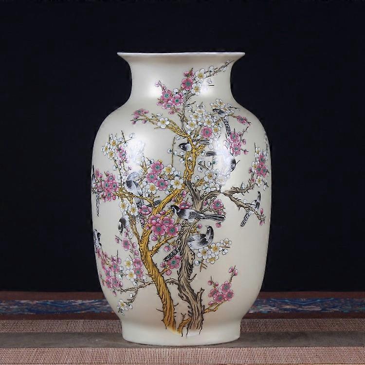 Silver Elegant Winter Melon Vase - Chinese Ceramic Ornament