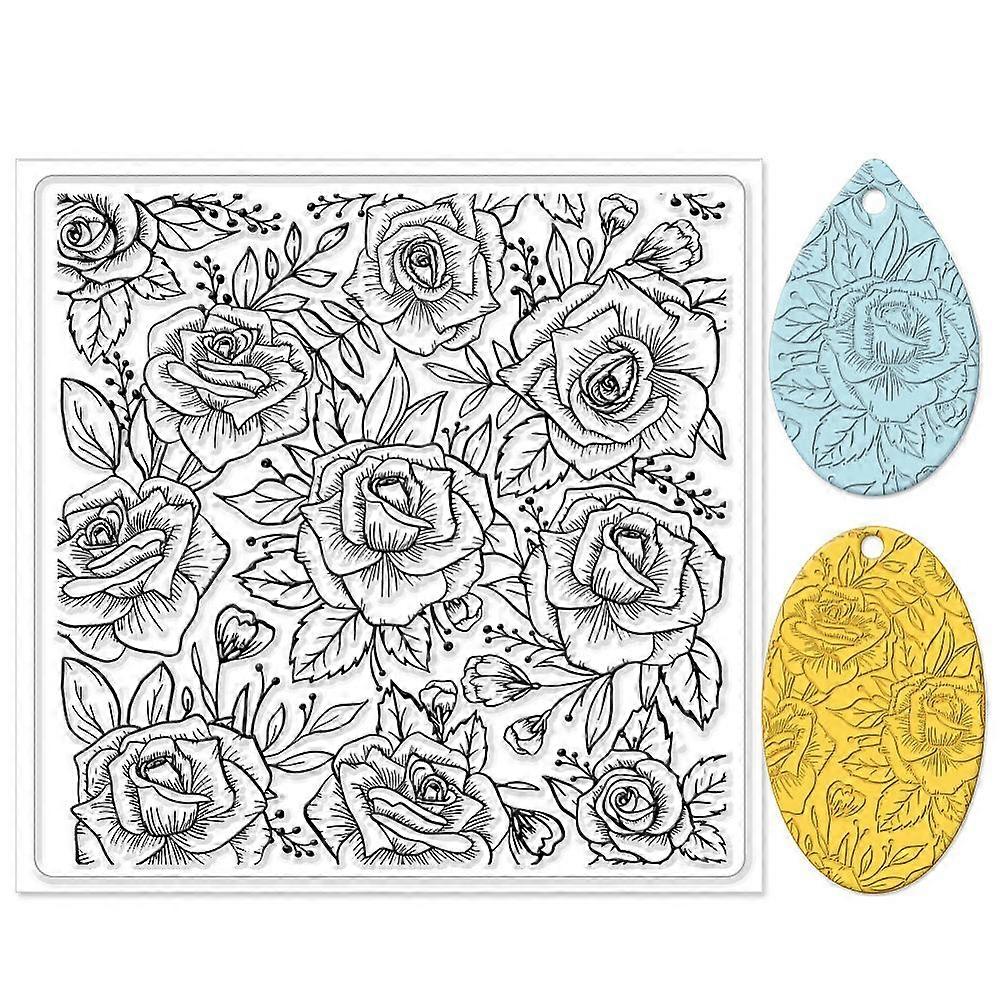 Silicone Clay Texture Mat Clay Modeling Pattern Pad June Rose 140x140x3mm