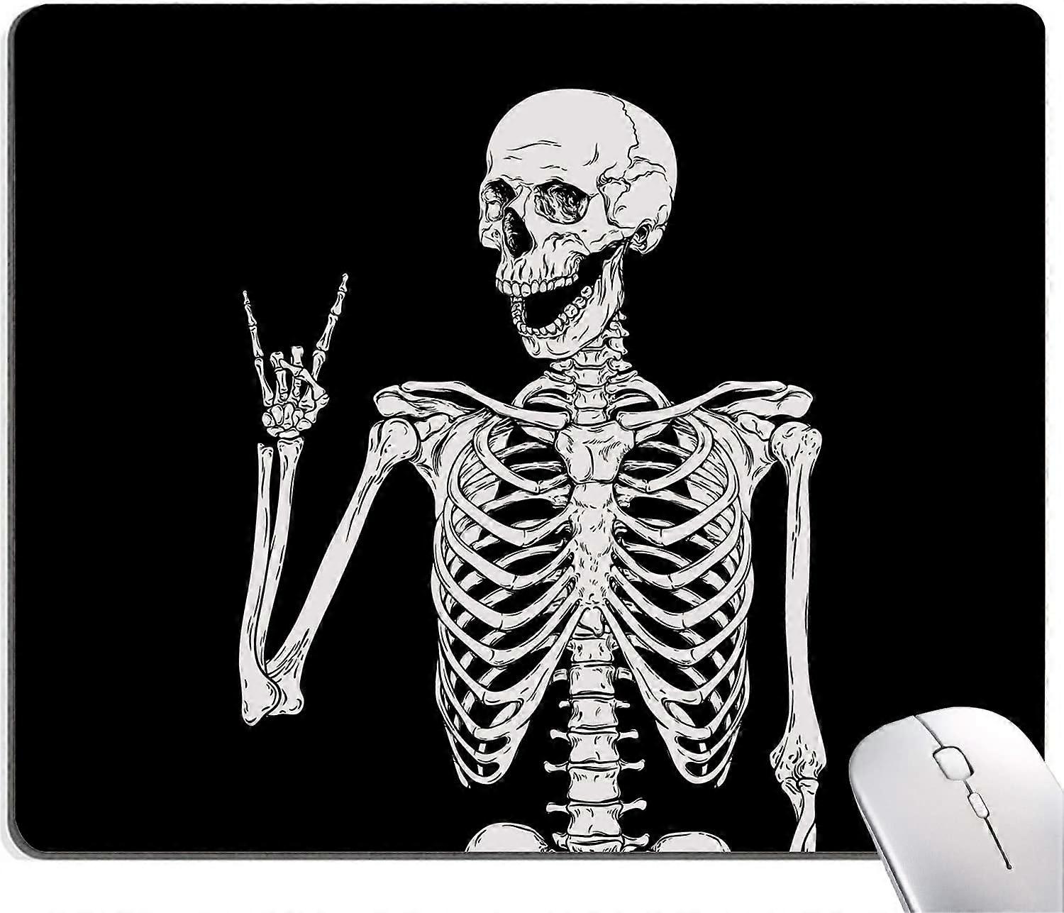 Mouse Pad, Cool Mouse Pad with Black Human Skeleton Design, Premium-Textured Mousepad Square Waterpr