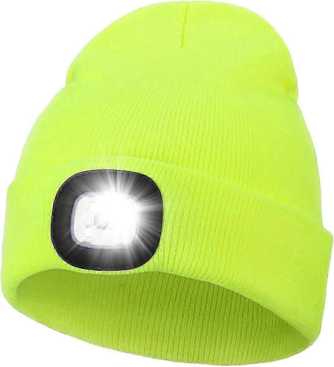 Beanie Hat with a Light, 4 LED Built in Head Torch Hats Hands Free Headlamp Cap