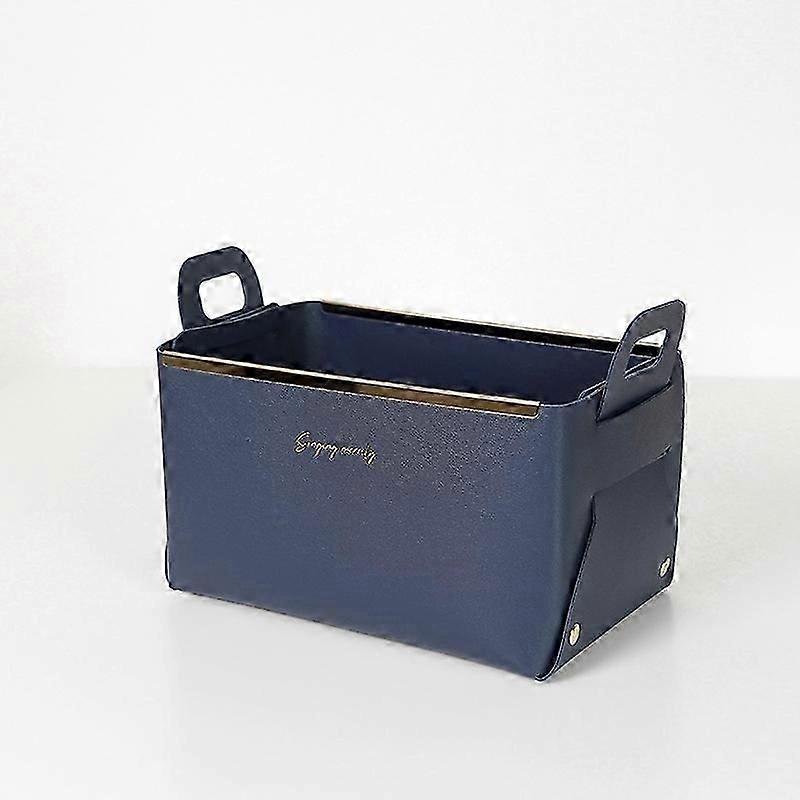 Leather Storage Bin With Handles, Foldable Shelf Organizer Multi-color Optional