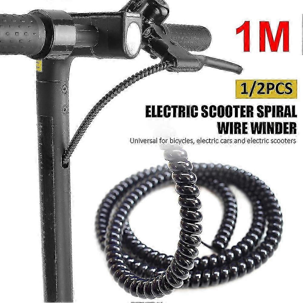 Cable Wrap 6-Pack Cable Spiral Wrap 1M - Black TPU Wire Protector For E-Bike, Scooter & Motorcycle Ebike Cable Protector Black