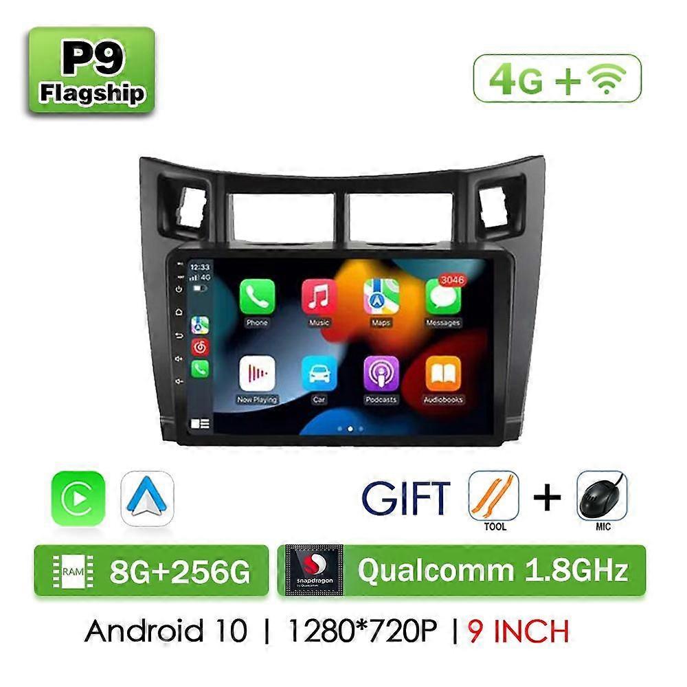 8gb+256gb Android 12 Wireless Carplay For Toyota Yaris Xp90 2005-2012 Car Radio Multimedia Video Player Navigation Gps 4g Wifi