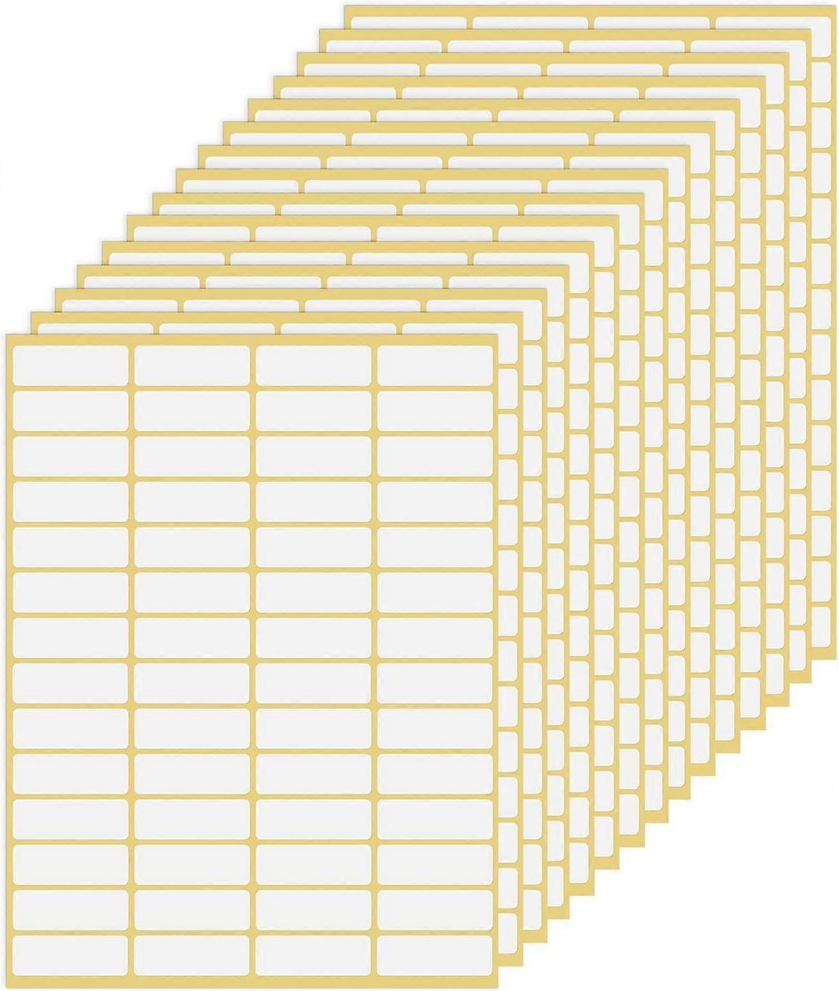 Thinp 840 Pieces Small Sticky Labels - Matte White Labels Stickers Blank Adhesive Labels
