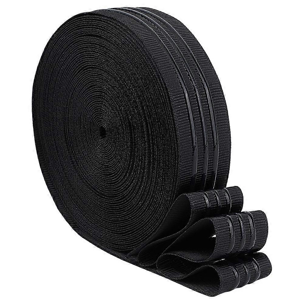 10 Yards Polyester Antislip Grosgrain Ribbon Clothes Accessories Black 1 inch(25mm)