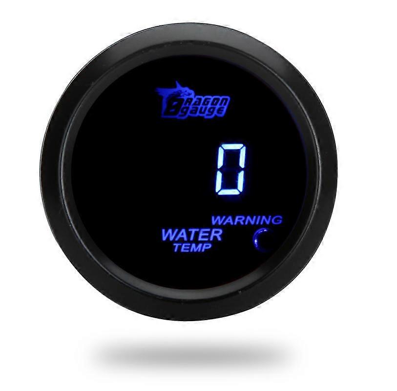 Digital Water Temperature Meter Gauge with Sensor for Auto Car 52mm 2in LCD 40120Celsius Degree Warning Light Black