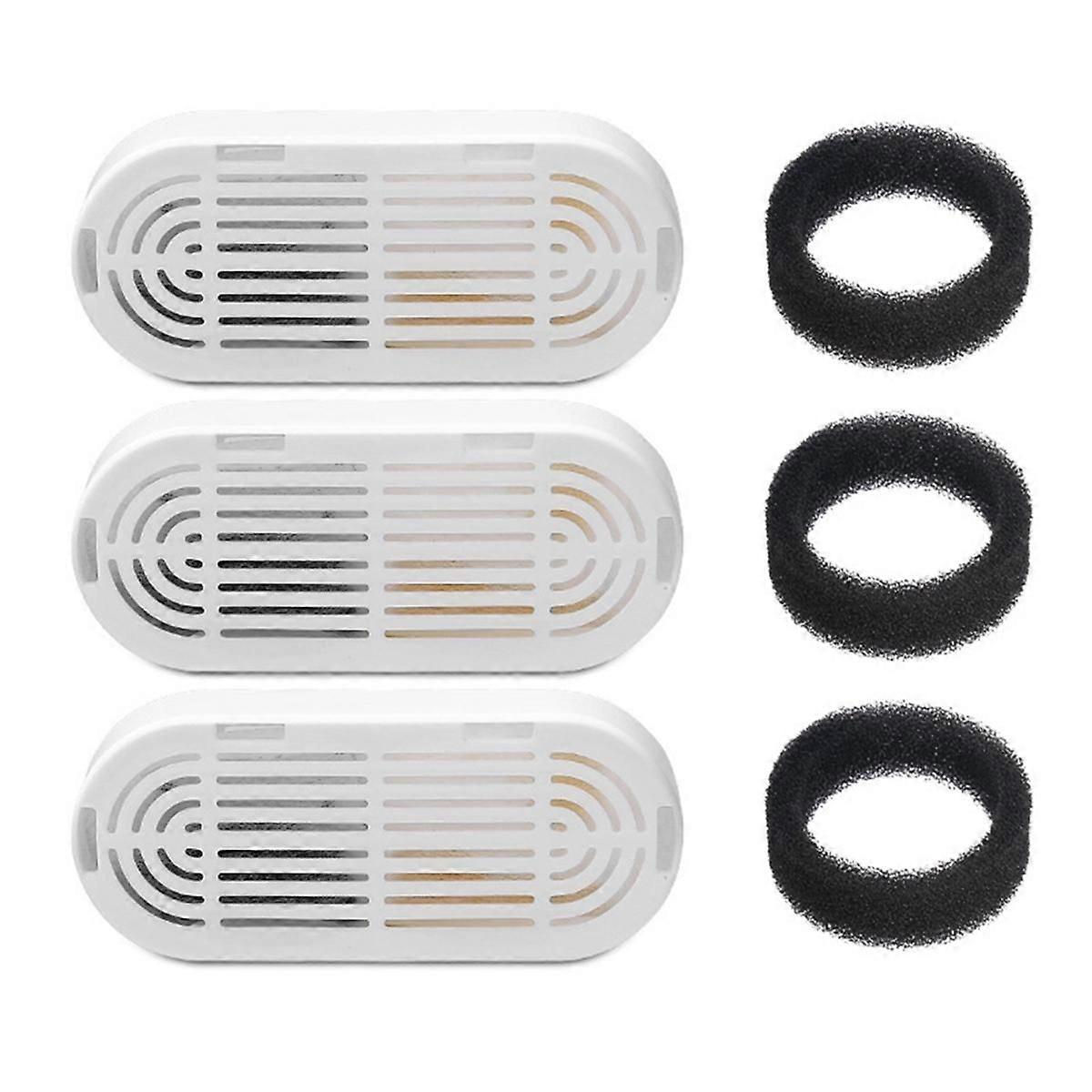 3 PCS Replacement Water Fountain Filters for 108oz/3.2L Stainless Steel Cat Dog Water Dispenser Spo