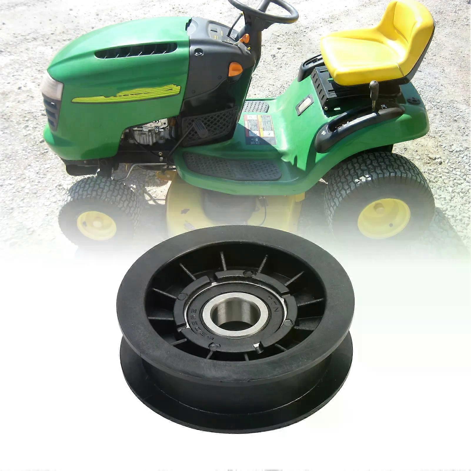 Drive Belt and V-Idler Flat Pulley Kit Compatible with John Deere 102 105 108 125 145 Replace GX20006 GX20286 GX20287