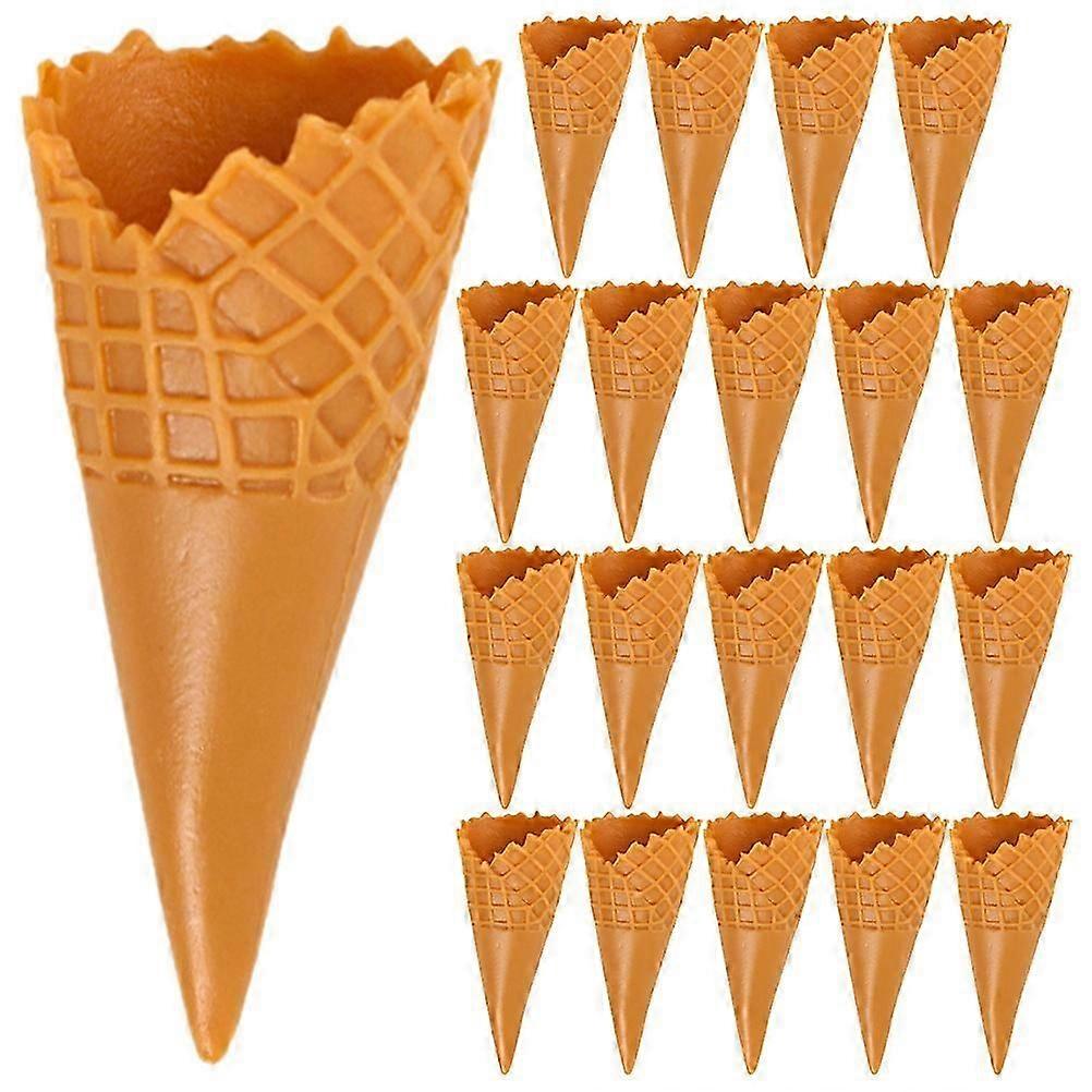 18pcs Empty Ice Cream Cone Model Mini Ice Cream Cone Artificial Ice Cream Cones