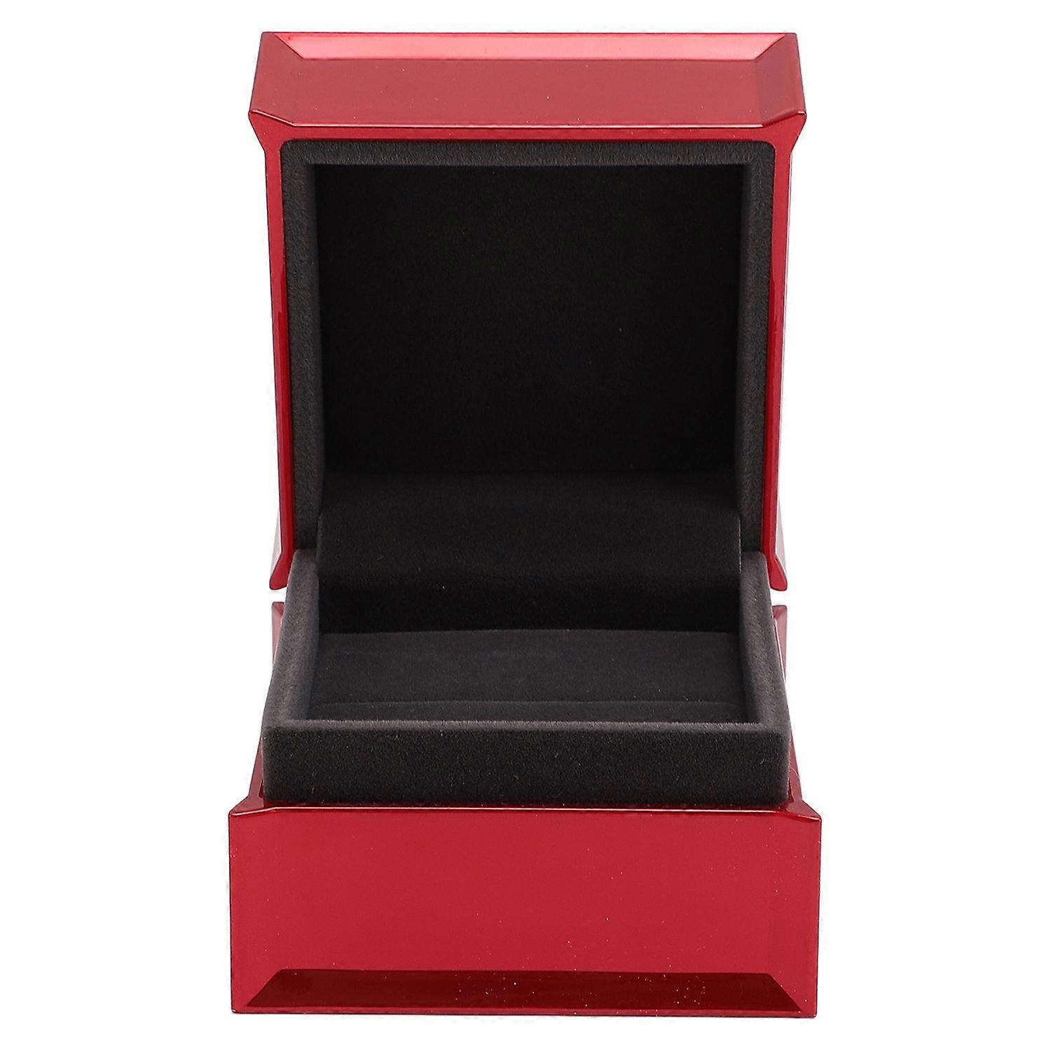 Jewelry Ring Gift Box Flocking Interior Luxury Rectangle Glossy Surface Ring Box for Engagement Wedd