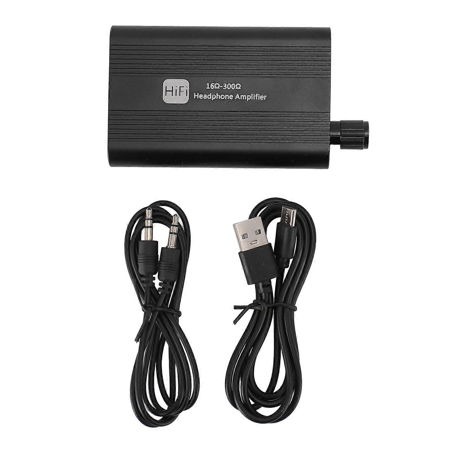 Portable Headphone Amplifier with 2 Stage Gain Switch 16-300 Ohm Support 3.5mm AUX Input Output Earphone Amp High Fidelity Sound Quality