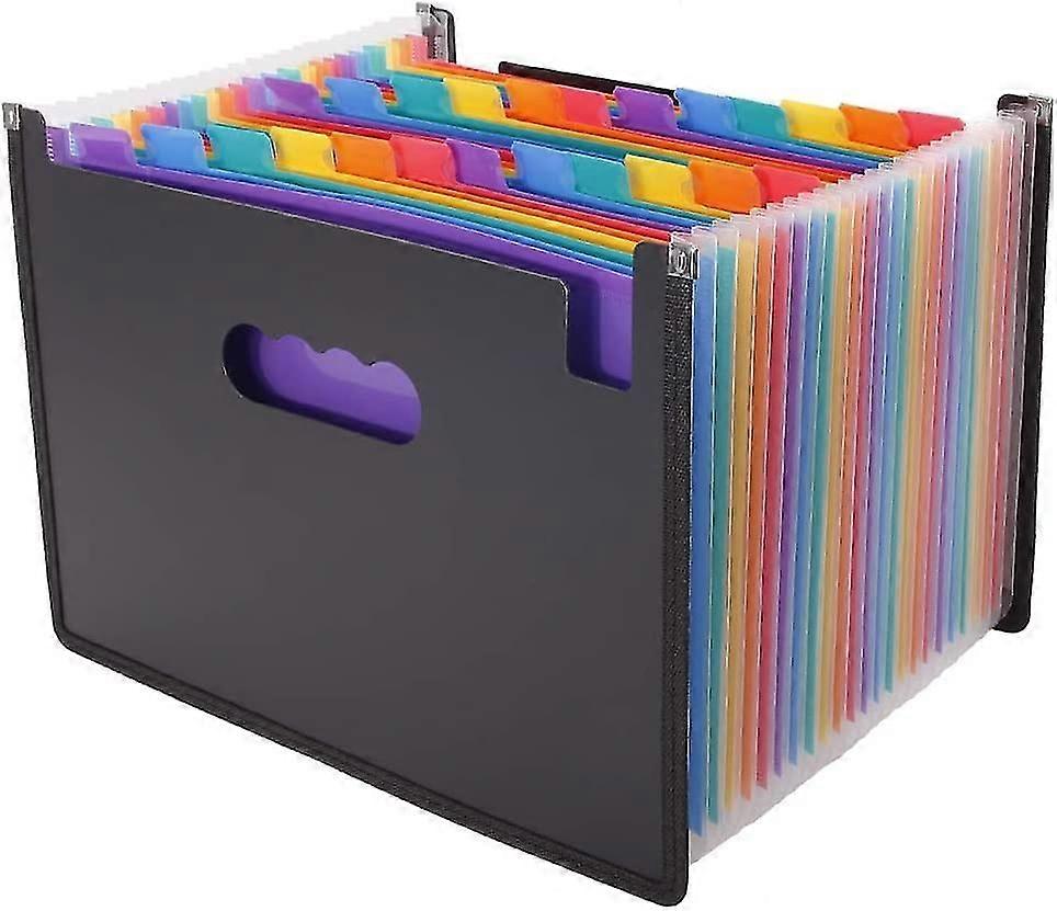 Document Folder 24 Pockets Expand File Folder Large Space Compartment Folder File Organizer File Folder Box Accordion Folder For Home Or Office Docume