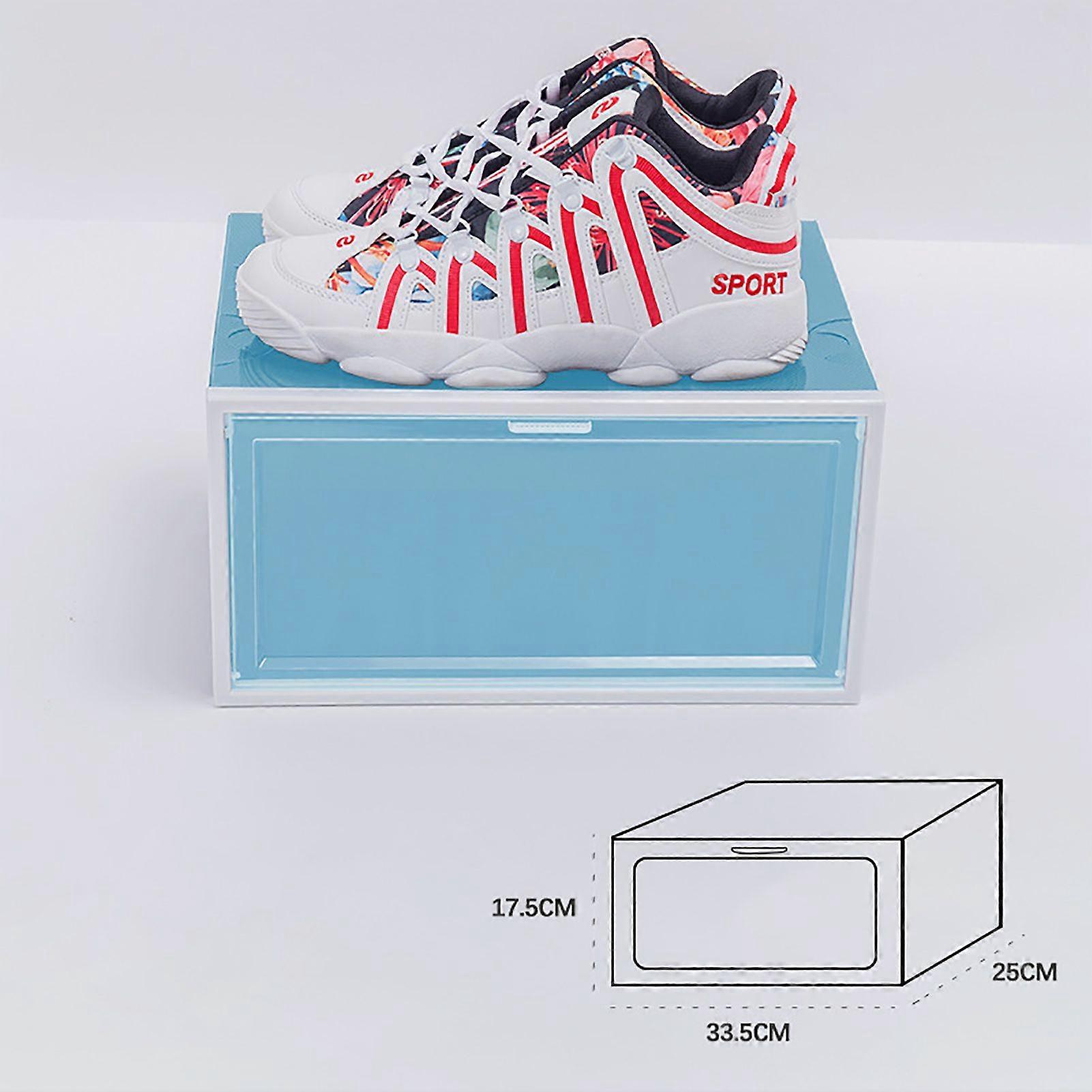 Sneaker Storage Shoe Box Side Opening Multipurpose Stackable Shoe Box for Men and WomenBlue