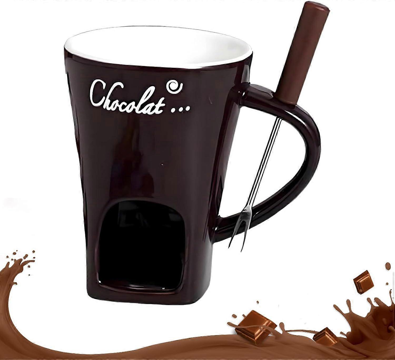 Chocolate Fondue Mug Cheese Candy Hot Pot Bowl Set Fondue Warmer Cup