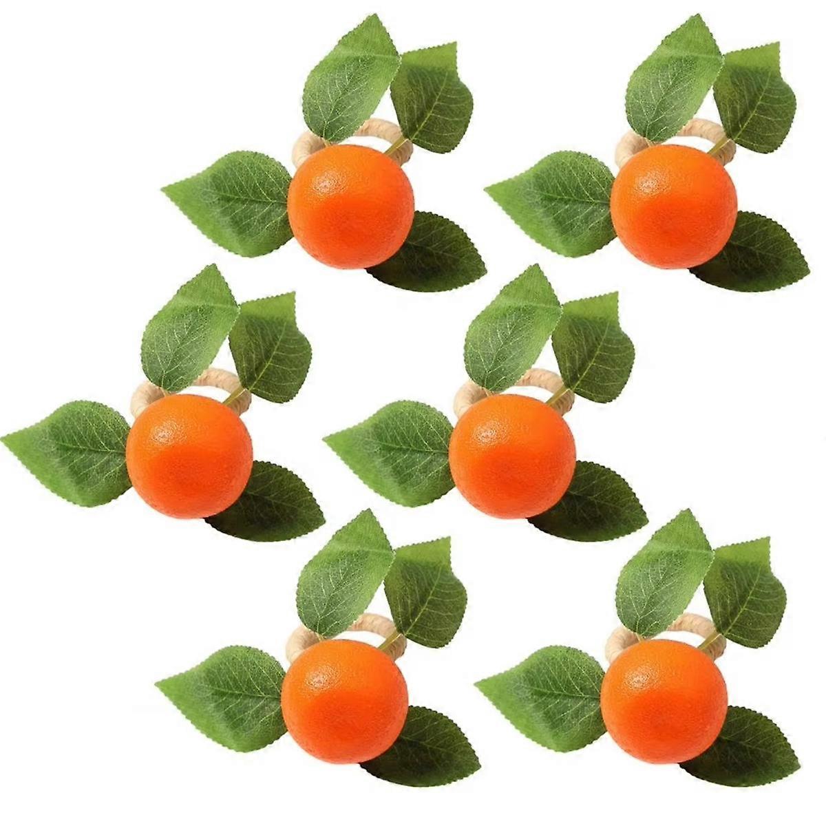 Orange Napkin Ring Bohemian Tangerine Napkin Buckles for Rustic Wedding PartyDecor Fake Tangerine R