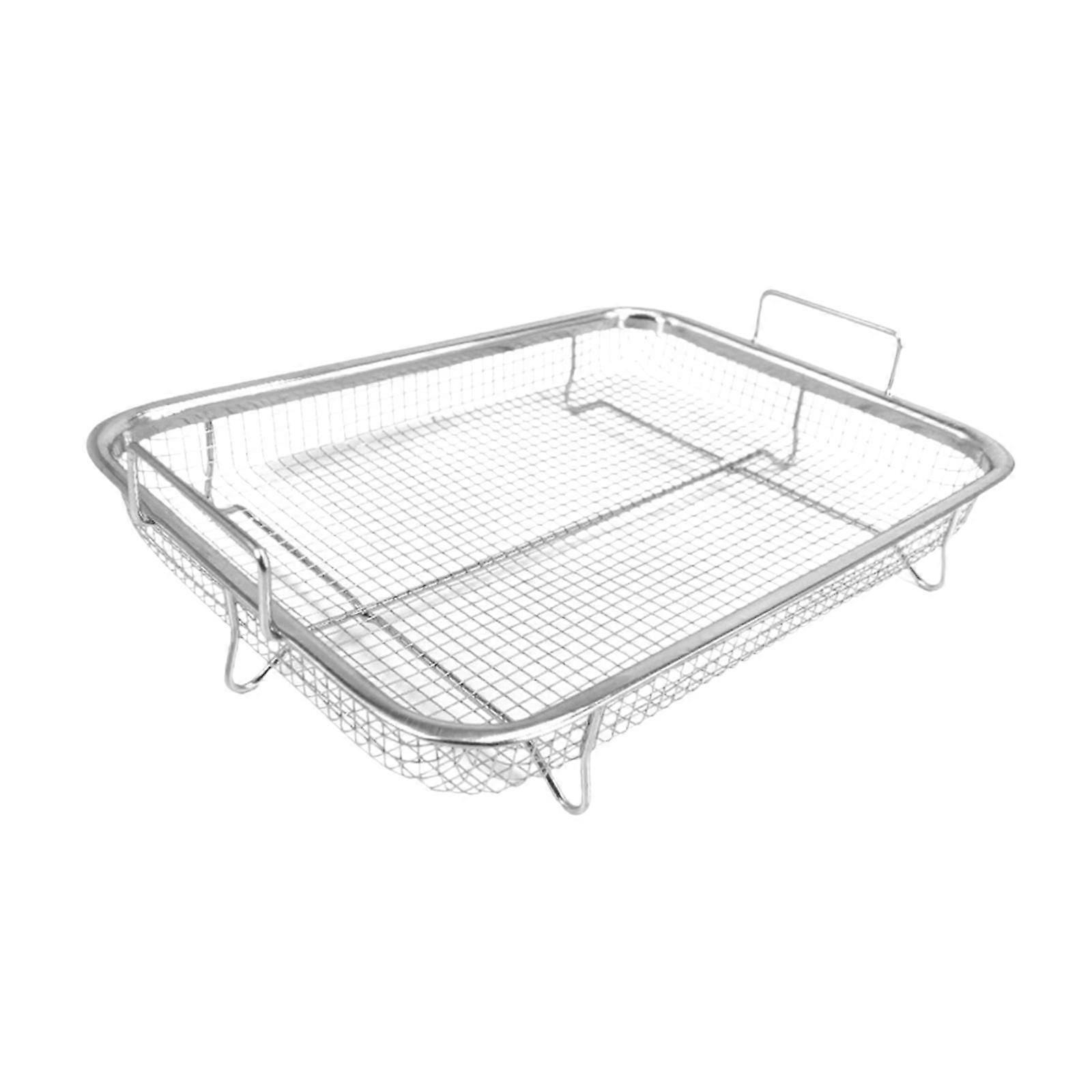 Cestello per friggitrice ad aria, facile da pulire, griglia in rete per arrostire le verdure, argento